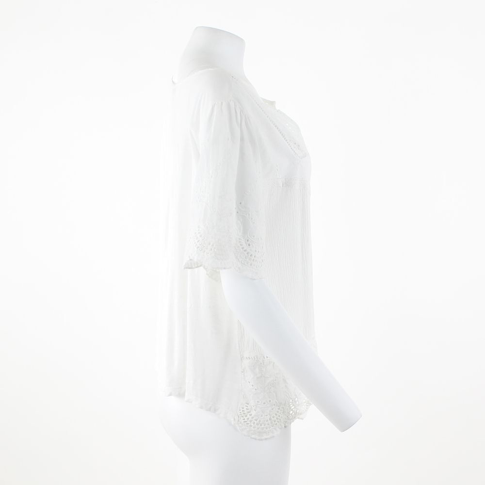 Single Thread Eyelet Short Sleeve Top - Picture 5 of 5
